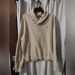 Rare Polo Ralph Lauren Tan Collared Sweatshirt